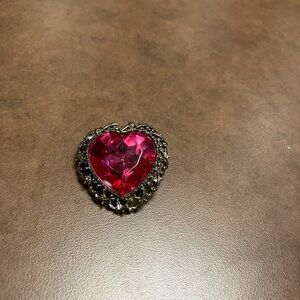 Elegant Heart-Shaped Pink Brooch